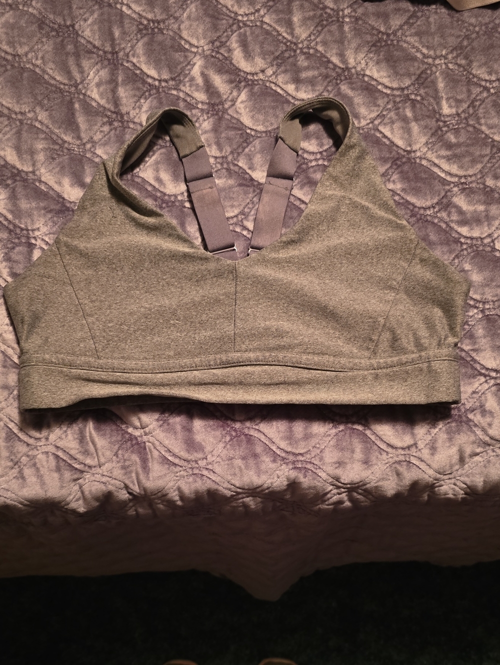 Xersion Gray Seamless Racerback Sports Bra, Size L